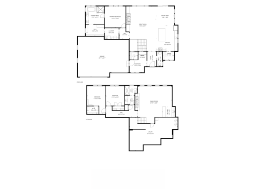Floor Plans of Both Levels with Room Measurements