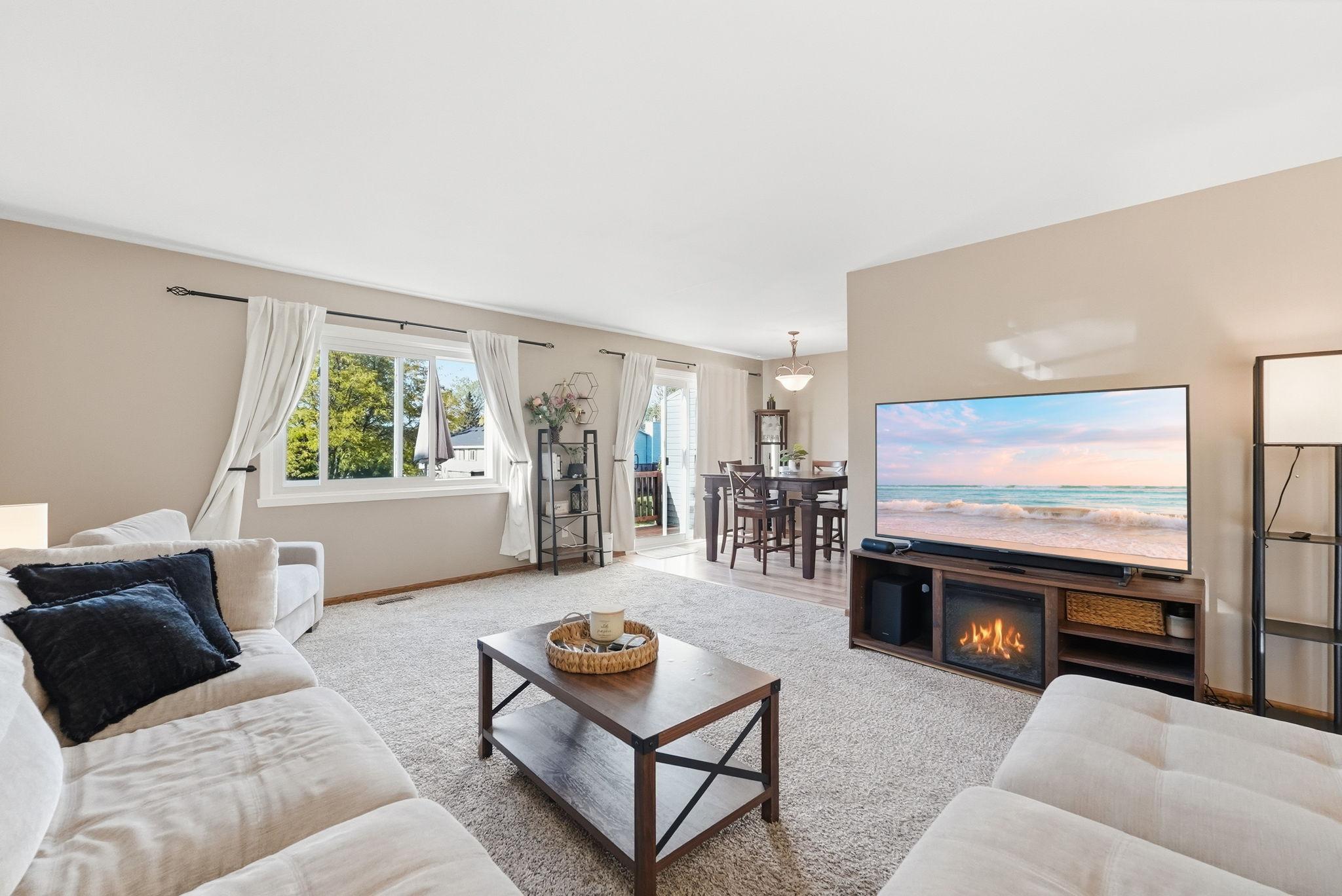 Bright, open living room