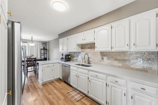 Modern kitchen with quartz counter tops and breakfast bar