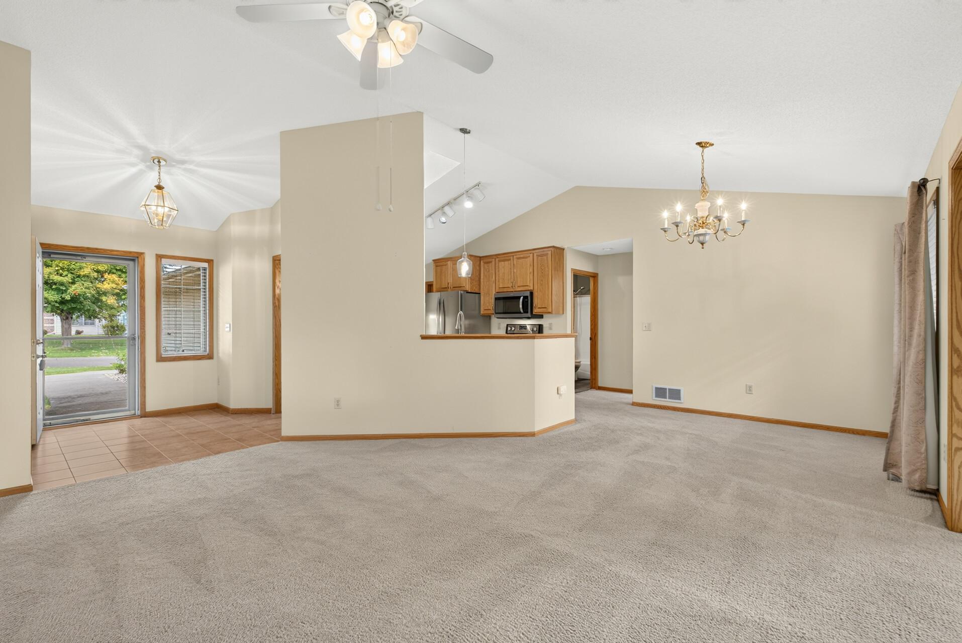 Vaulted ceilings add to the appeal