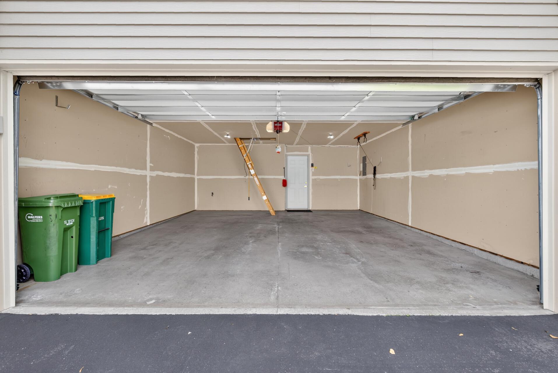 2 stall Garage with pull down ladder for MORE storge in attic!