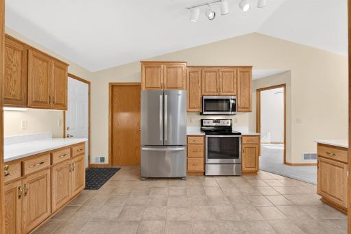 So much storage and work space! Door to the left goes to Garage. Other door is Laundry/Mechanical/Storage.