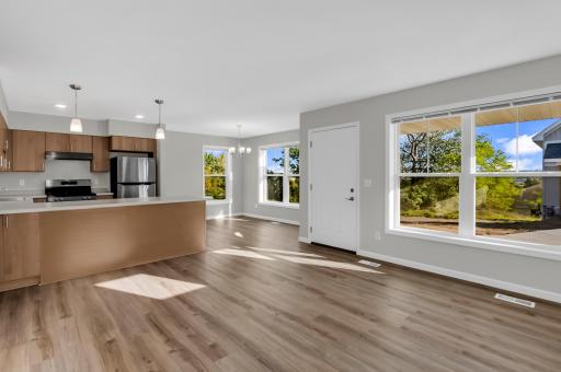 living, dining, kitchen