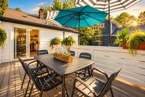 Golden-Hour Garden Dining Deck_500 William Street, Excelsior (enhanced)