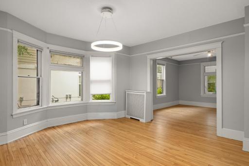 Large Formal Dining Room with a Bay Window