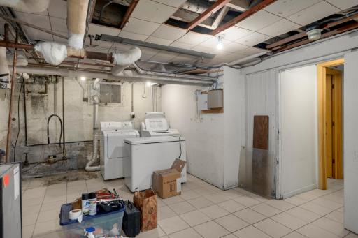 Lower level laundry room has room to expand to a large mudroom