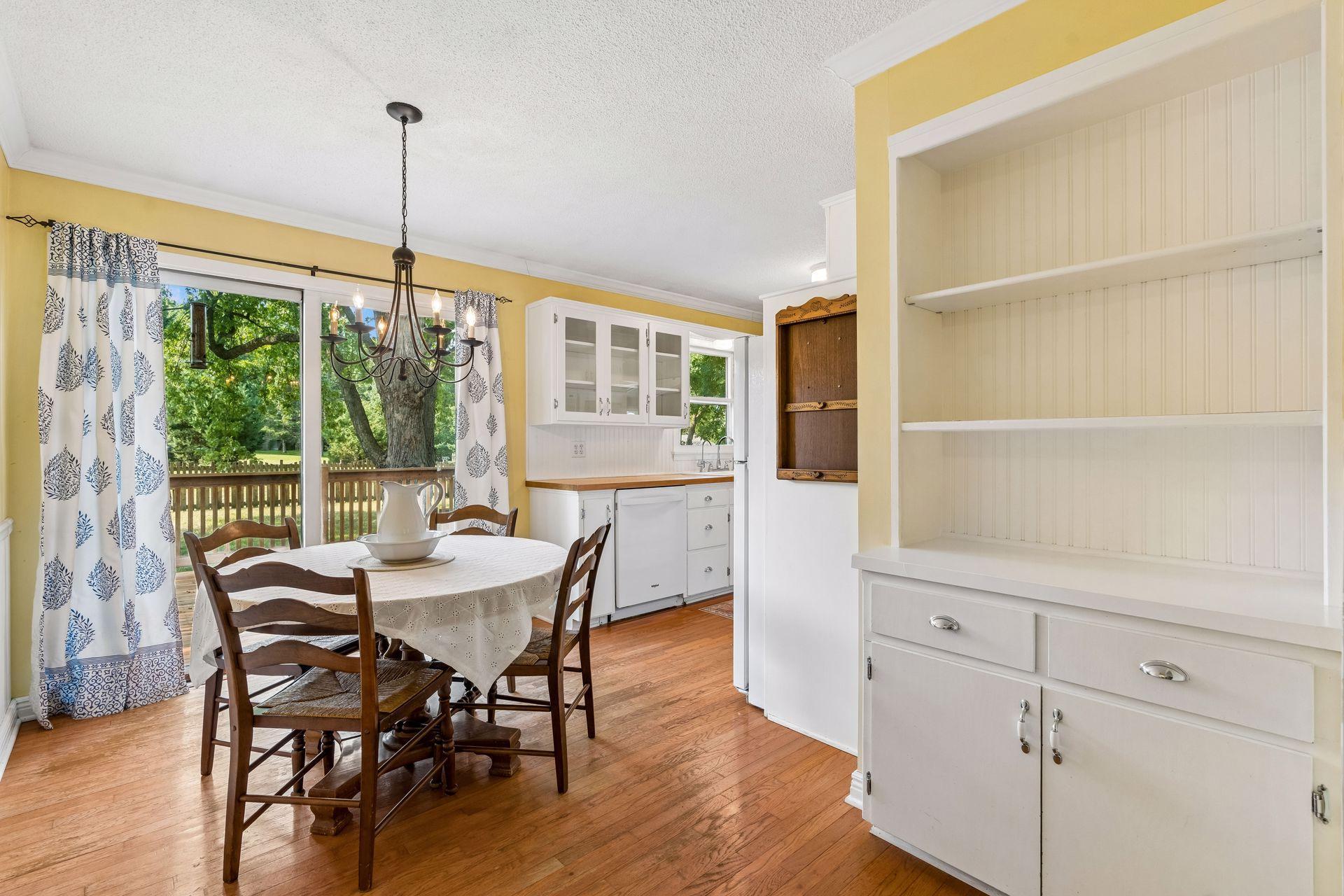 White trim and wood work offers a clean and more modern look