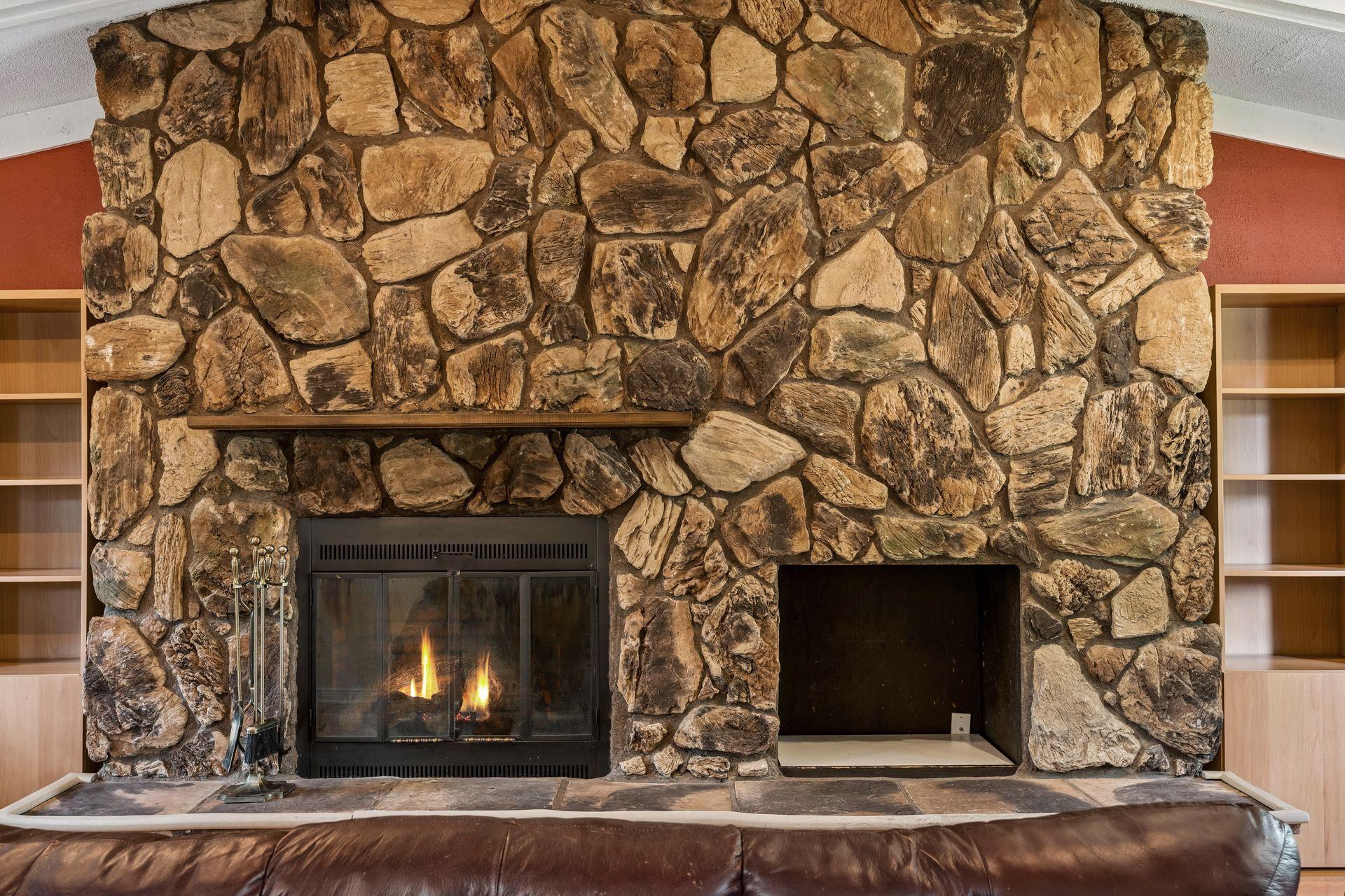 Working Wood Burning Fireplace