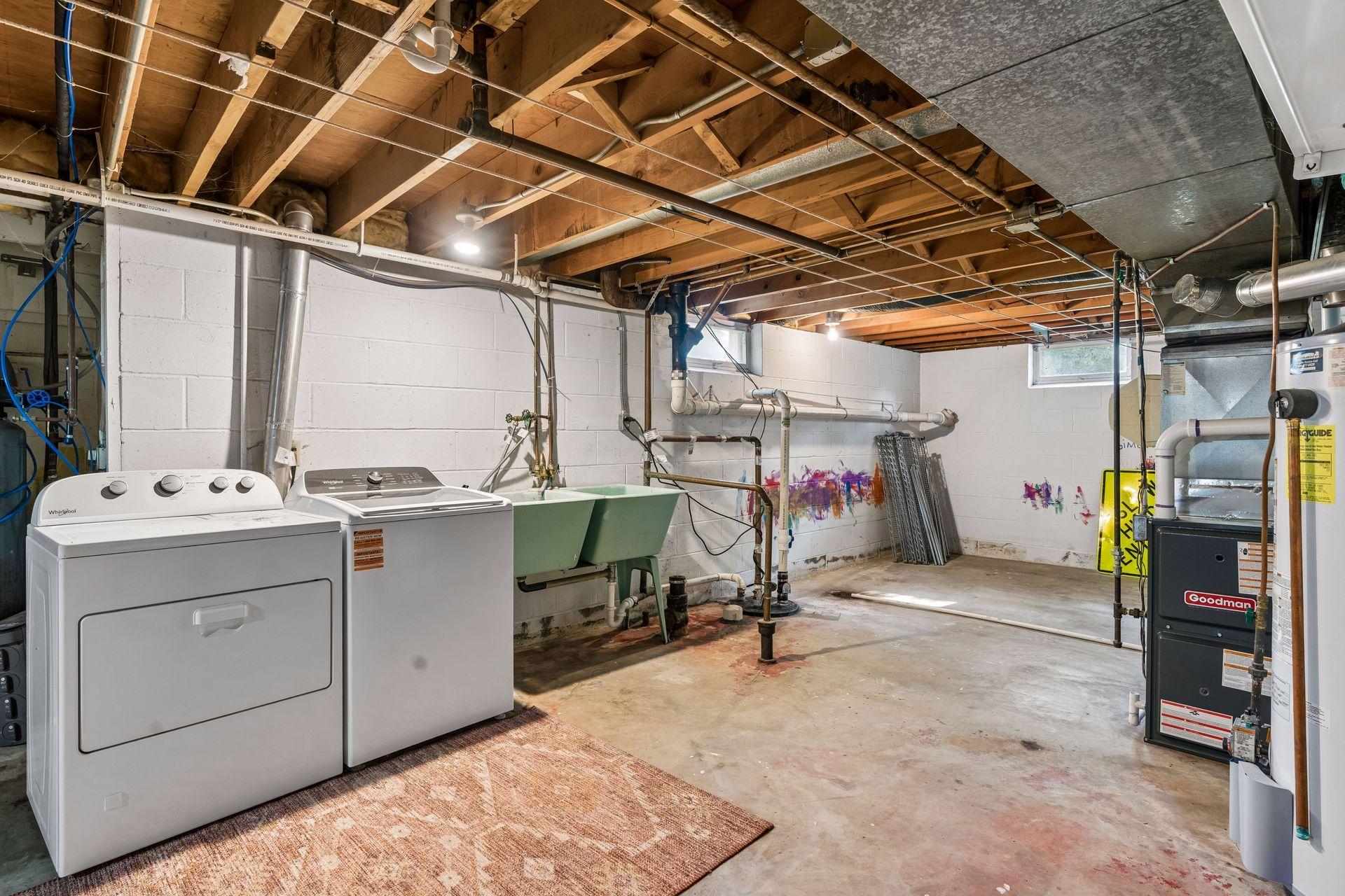 Plenty of space in the lower level to do as you wish