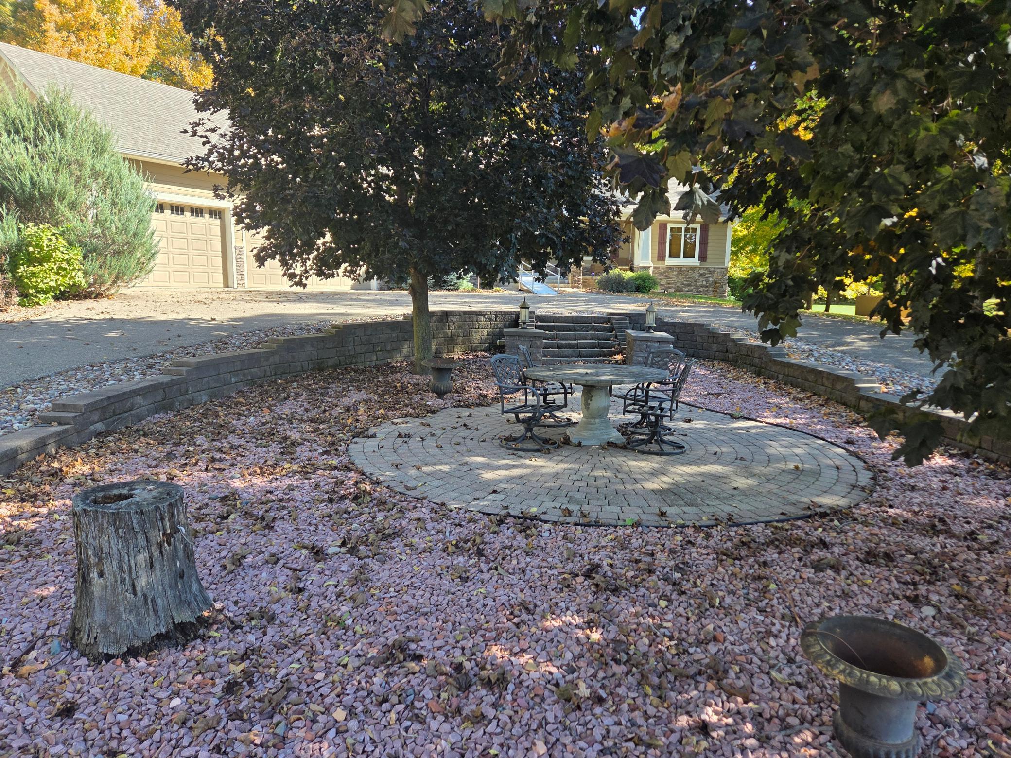 Circular drive, patio