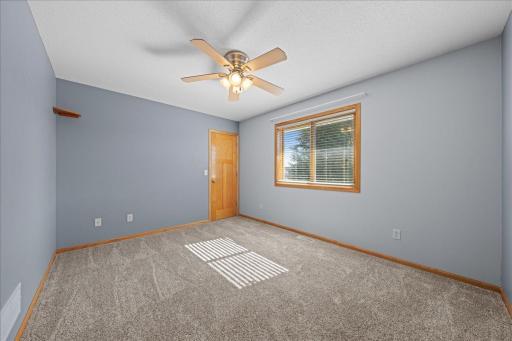 One of two large bedrooms in the upper level.