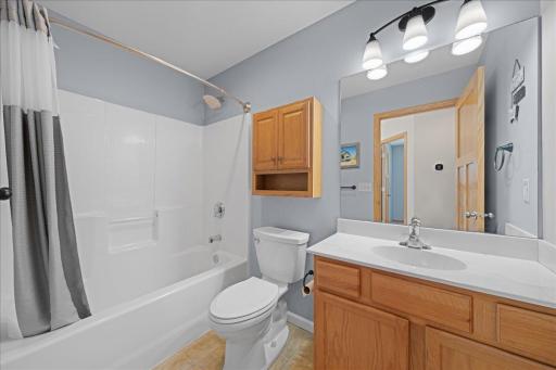 Convenient guest bathroom on the upper level.