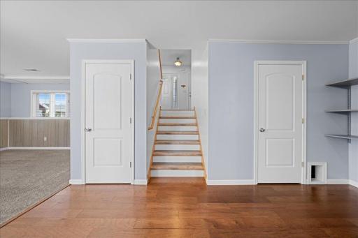 Lower level storage inside the door on the left that wraps around under the stairs! Utility sing through the door on the right in the furnace area.