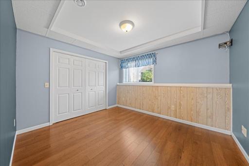 Lower level bedroom with full lookout window and large closet