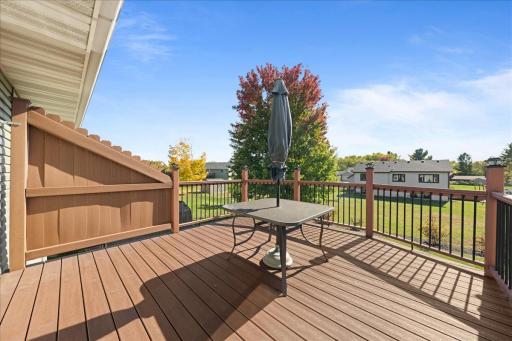 Maintenance free deck with privacy panels - a great place for lunch or dinner outside!