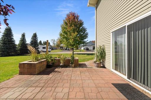 The lower patio has both sun and shade for your enjoyment!