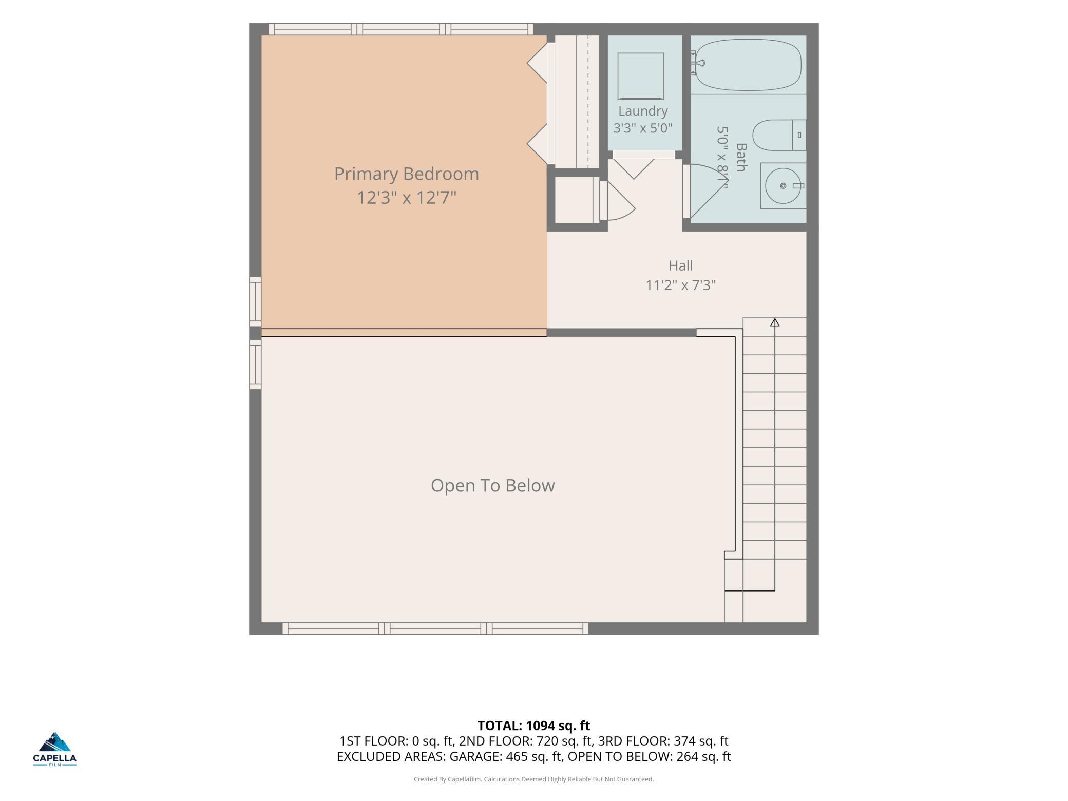 Upper level floor plan