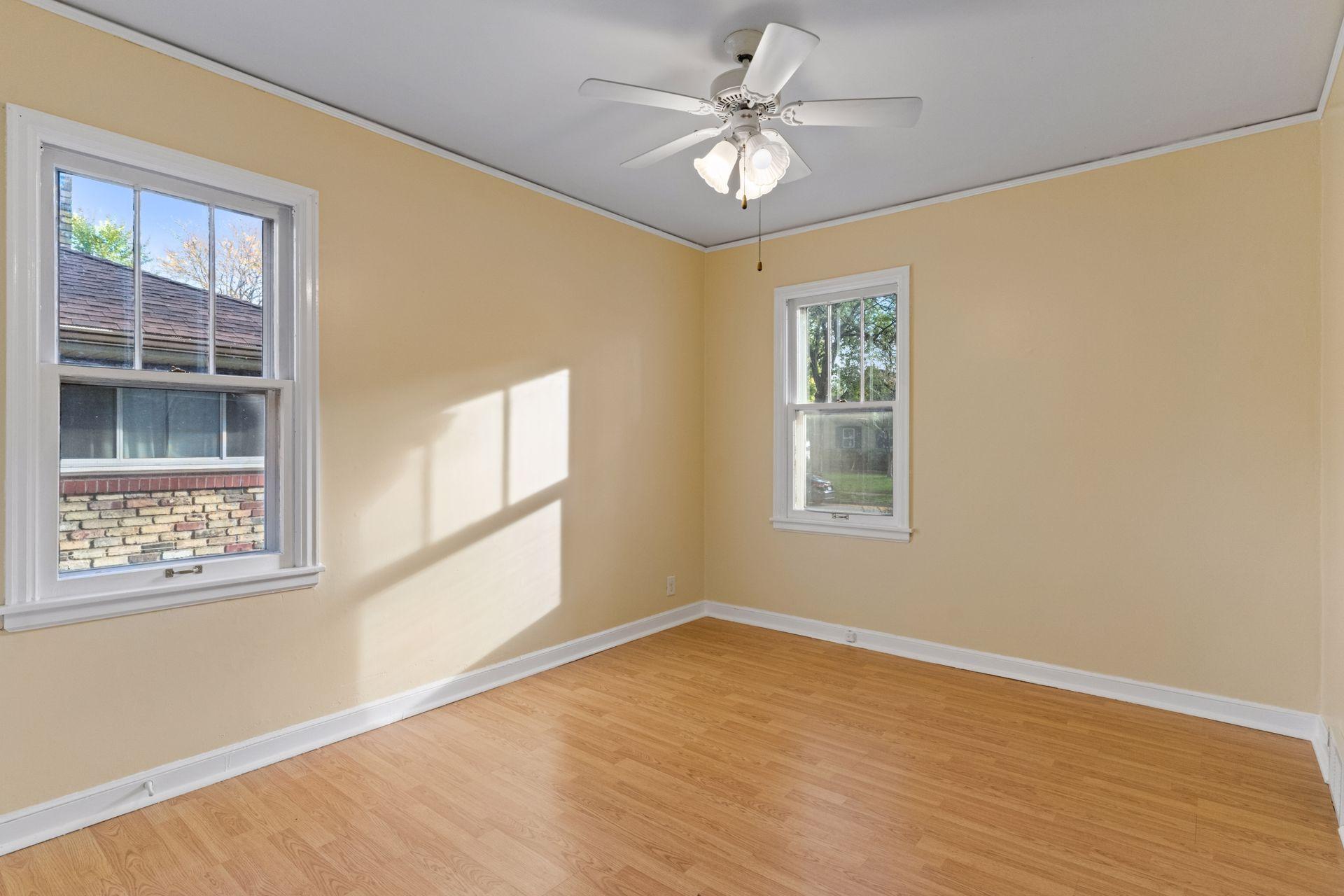 The bedroom is freshly painted, as is the whole house!
