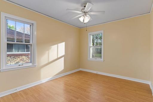 The bedroom is freshly painted, as is the whole house!