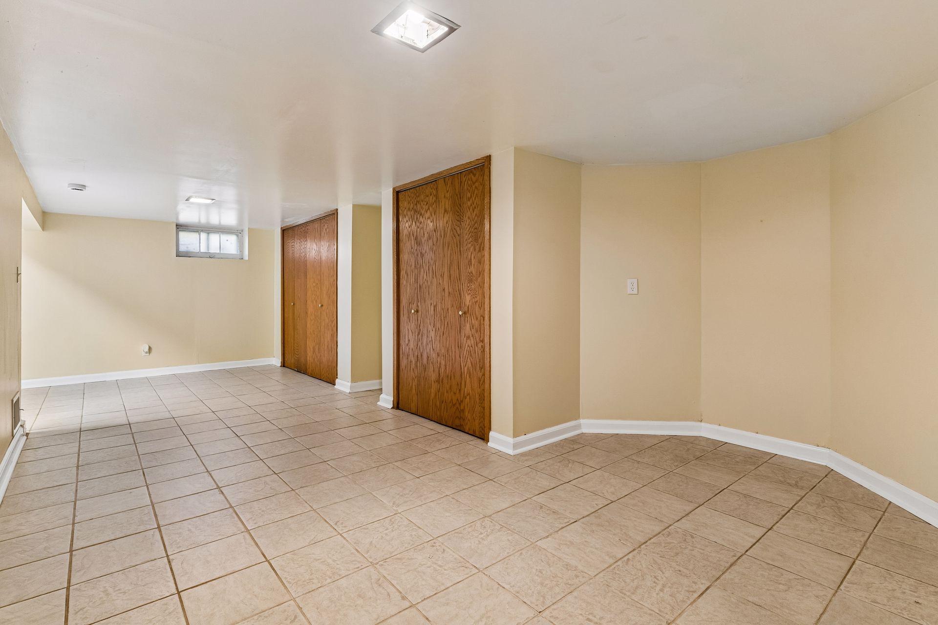 Plenty of area for a future bedroom while still retaining the functionality of a downstairs family room or recreation space.