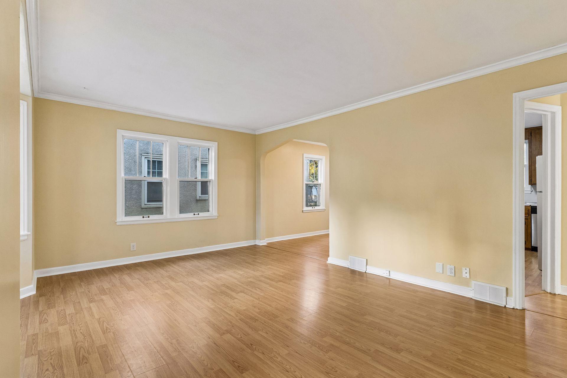 As you walk in the front door, you are greeted by a spacious living room.