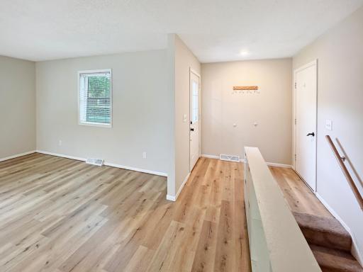 left door leads to front of the house and right door is into the garage