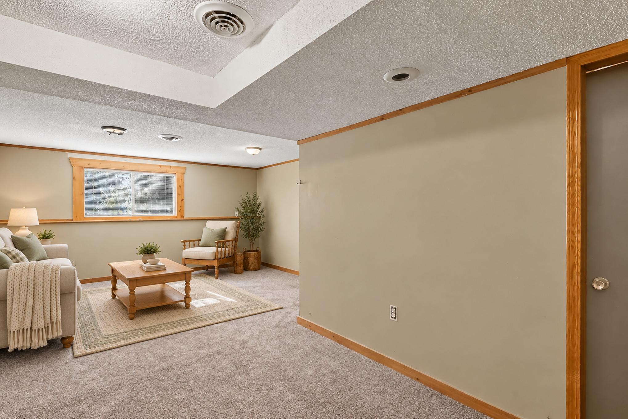 Virtually Staged Lower Level Rec Room