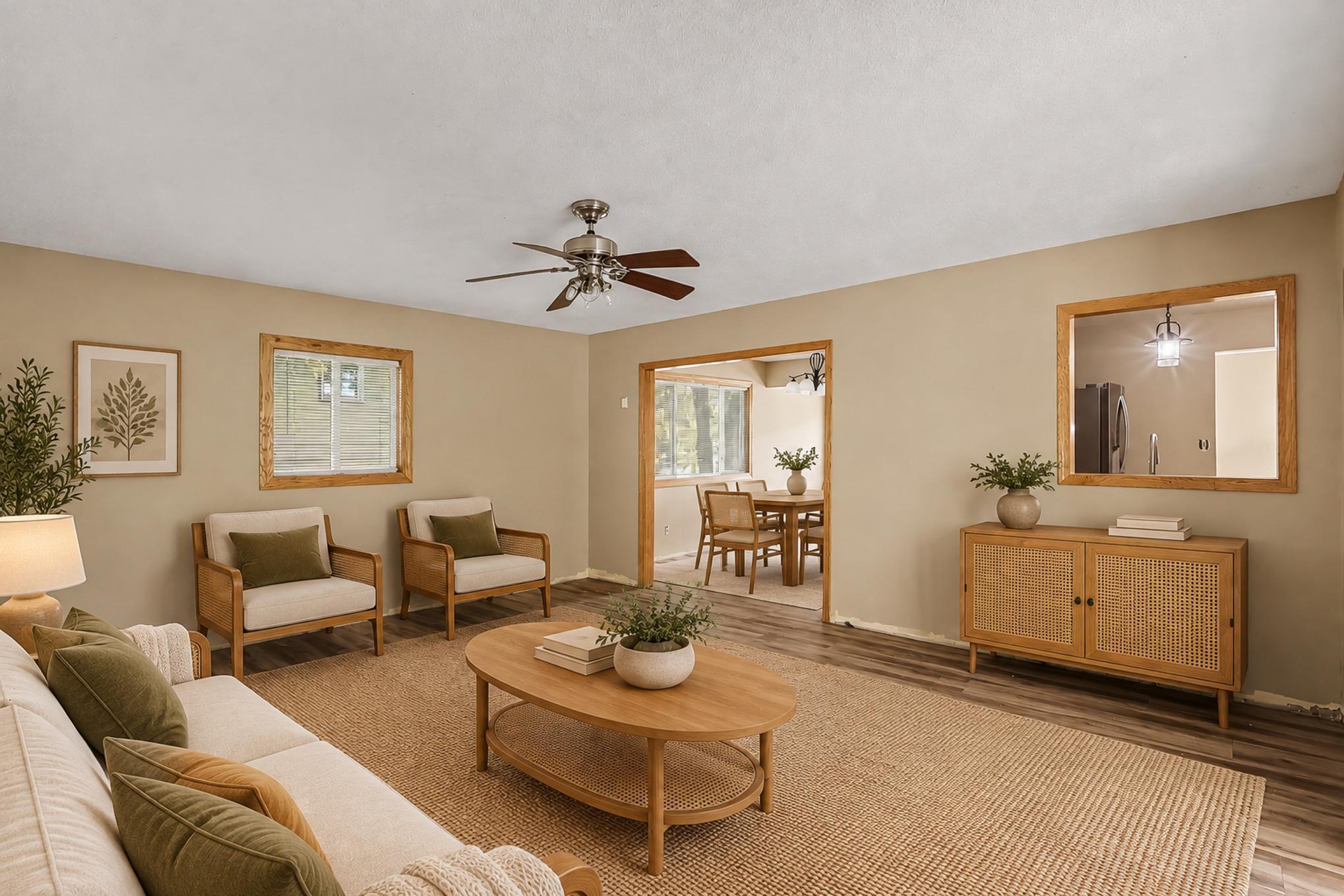 Virtually Staged Family Room