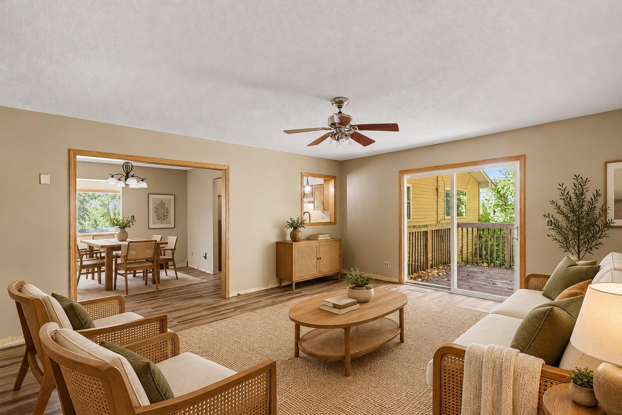 Virtually Staged Family Room