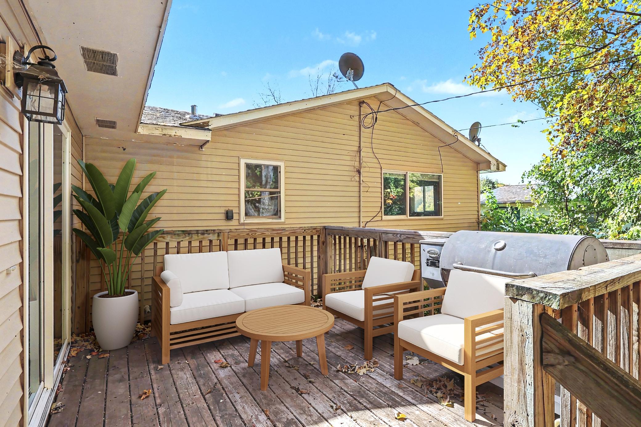 Virtually Staged Back Deck