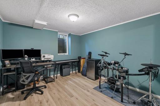 Great flex space in the lower level. Could be third bedroom, office, or music space.