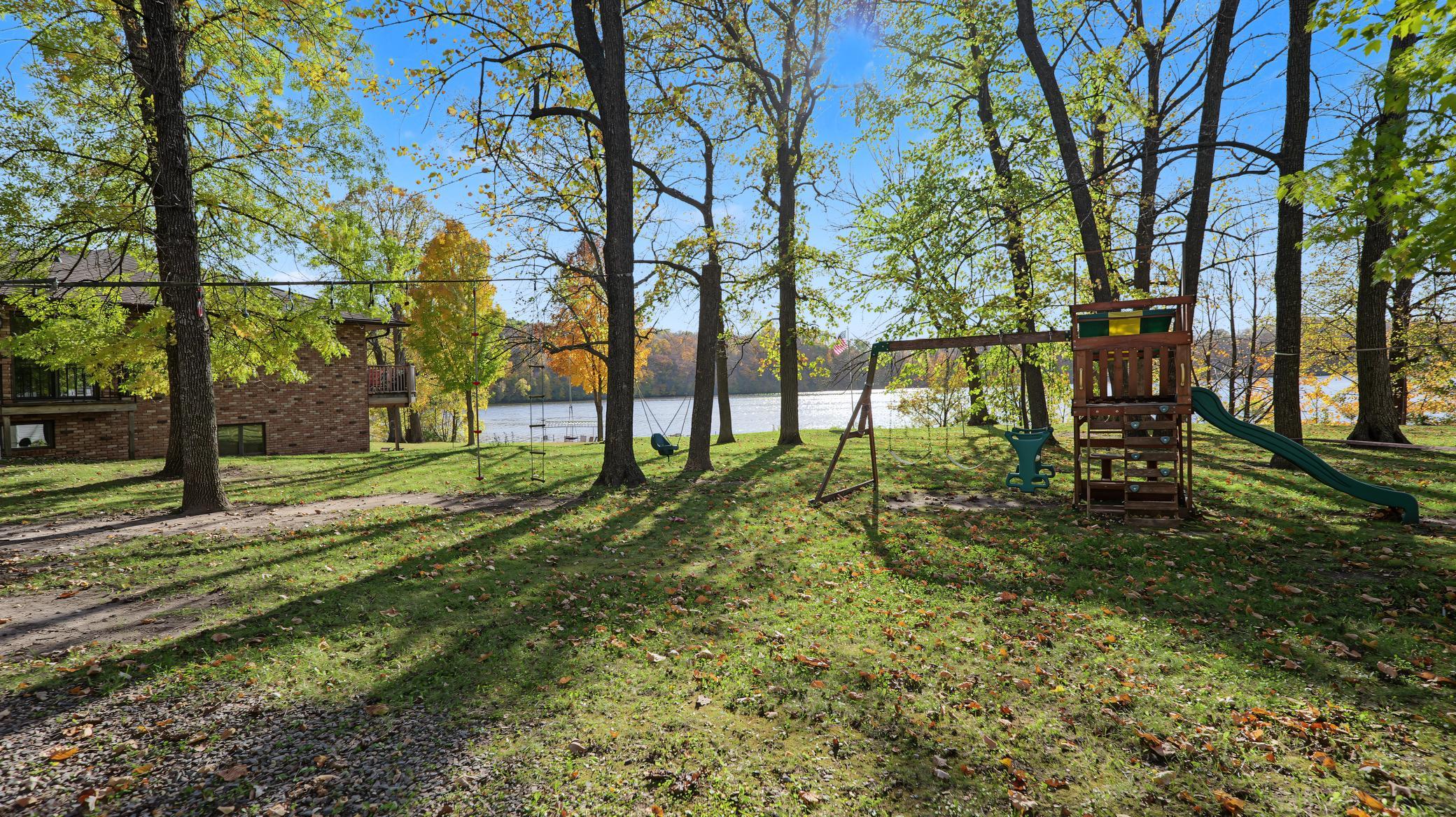 13505 485th Ave. Parkers Prairie MN Block Lake GREEN SPACE AND PLAY AREA BETWEEN THE HOUSE AND THE CABINS