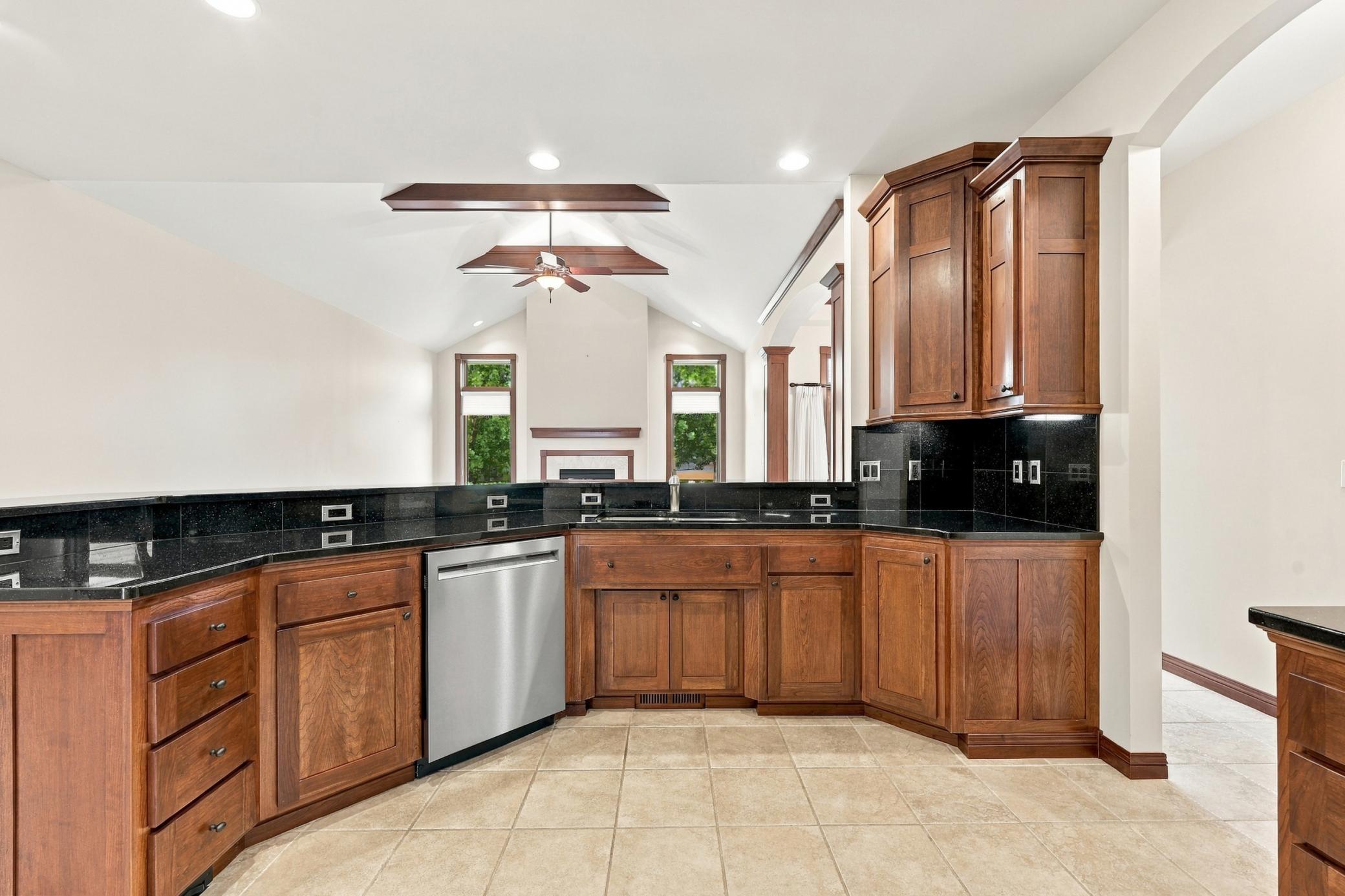 Kitchen bar looking to living room