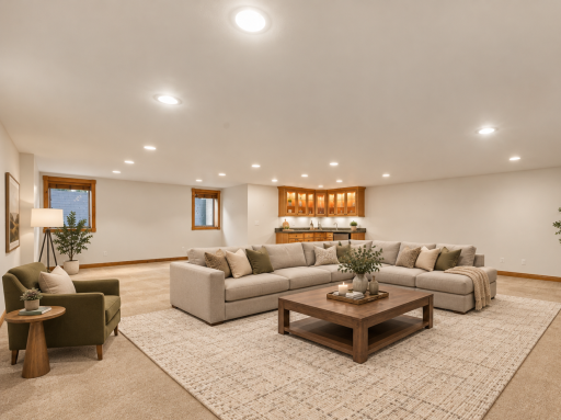 Enormous family room with a full wet bar - Virtually Staged