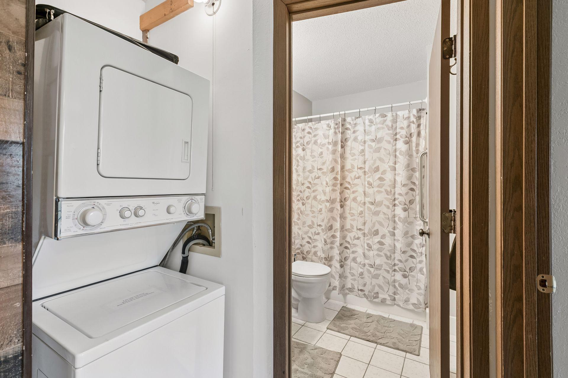 Laundry adjacent to bathroom