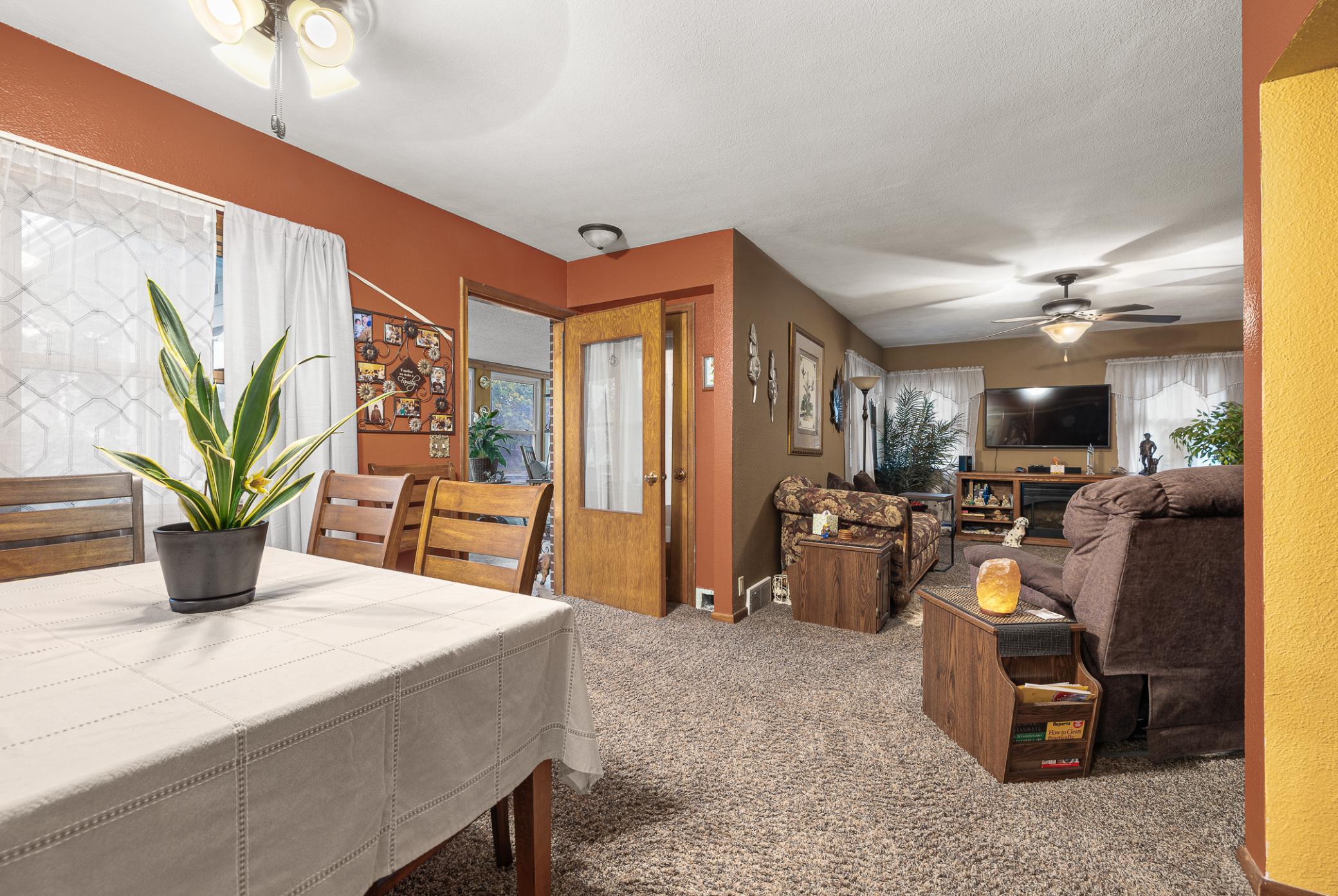 Dining area off of Living room, Front Porch, and kitchen
