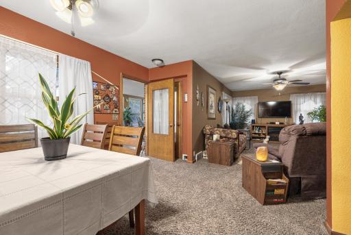 Dining area off of Living room, Front Porch, and kitchen