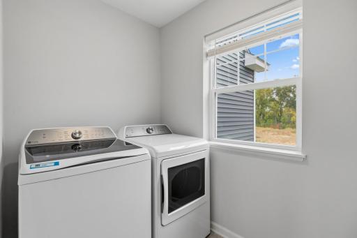 Convenient upper level laundry - Washer and dryer are included. (Photo of a similar home - Colors and selections will vary)