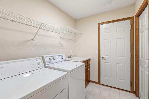 Laundry at the main floor off the garage entry.