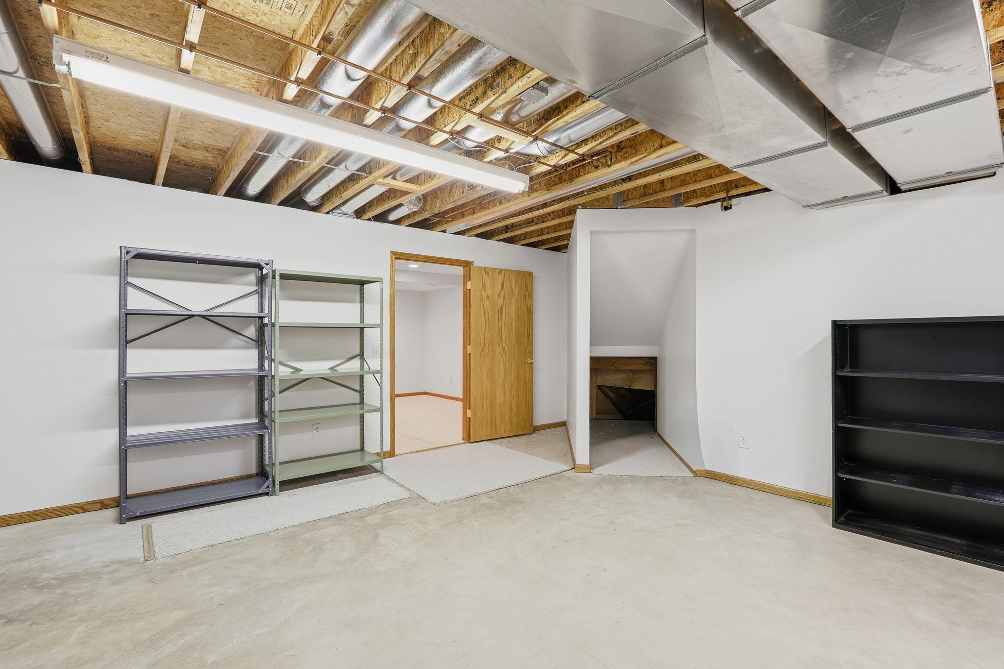 Storage area in utility room