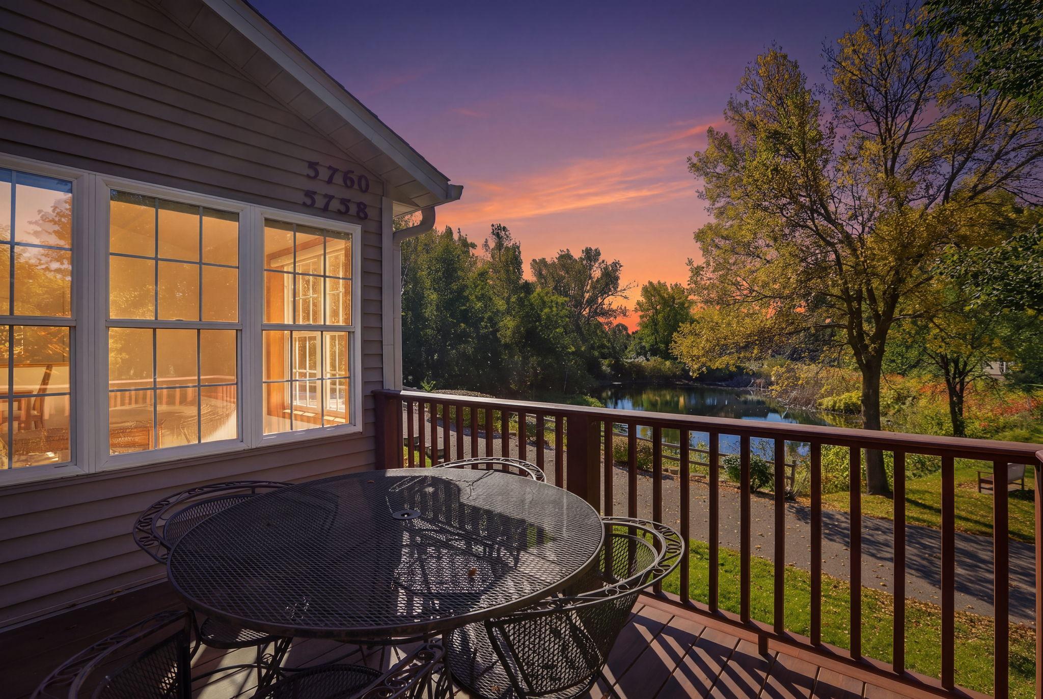 Picturesque view of sunset over the pond at Sunset.