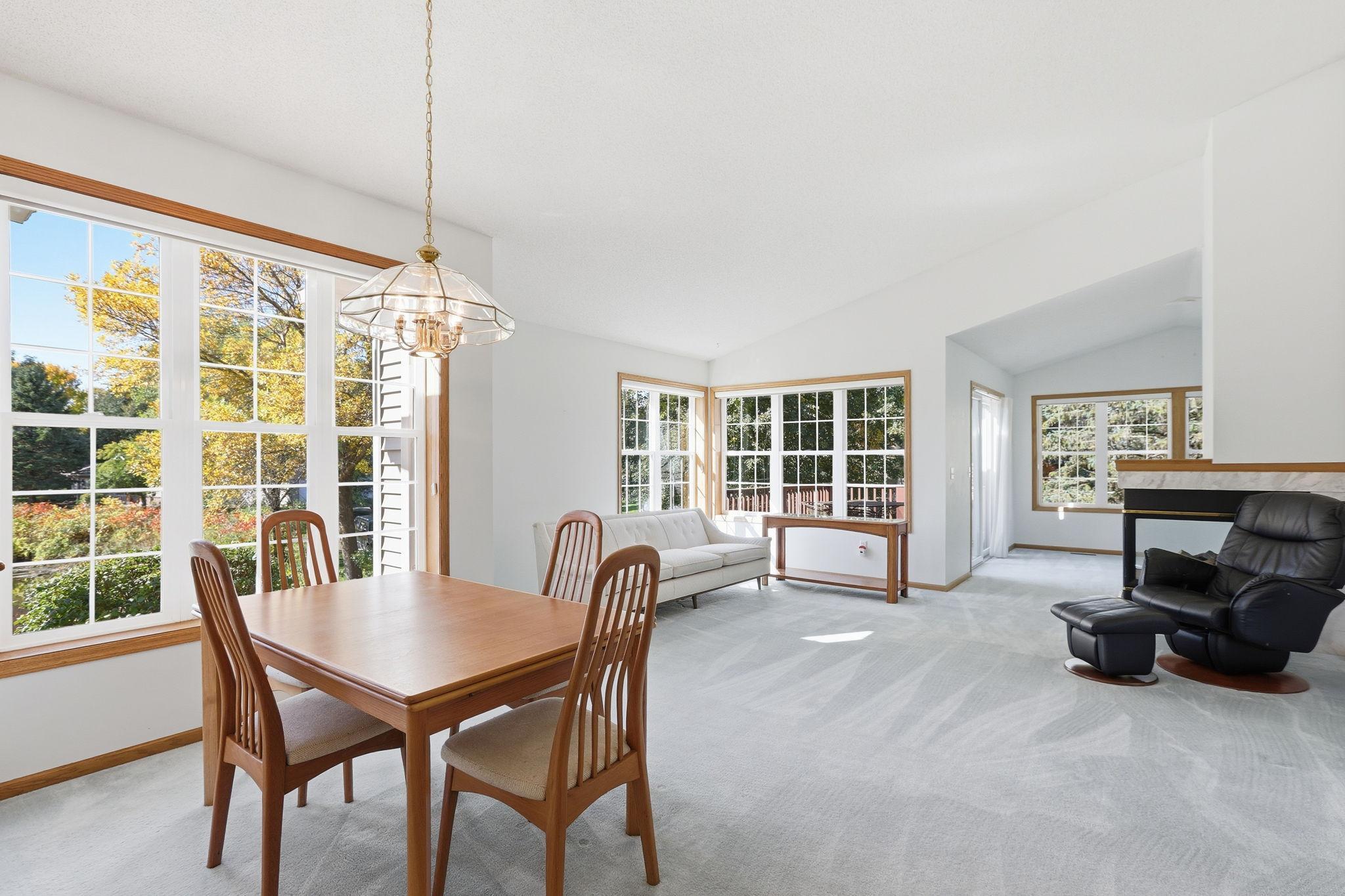 Formal Dining area have marvelous views of the pond.