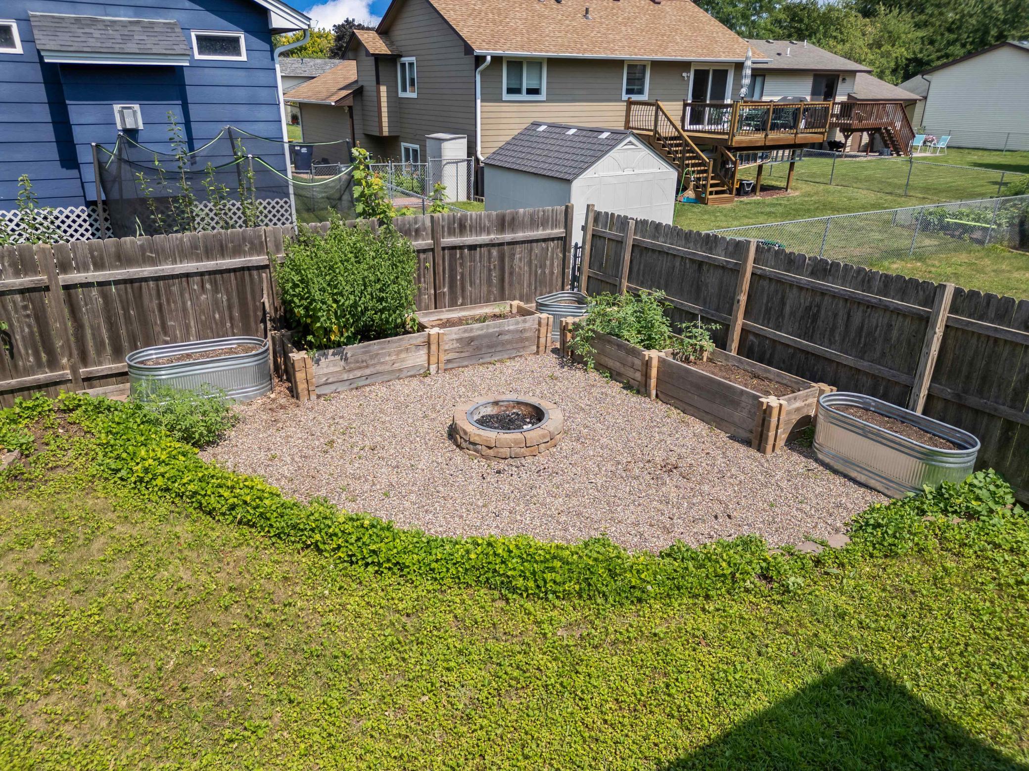 back yard with fire pit and garden boxes.jpg