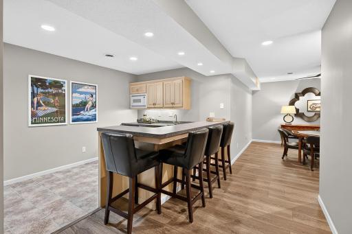 Friends and family always gather at this wonderful wet bar.