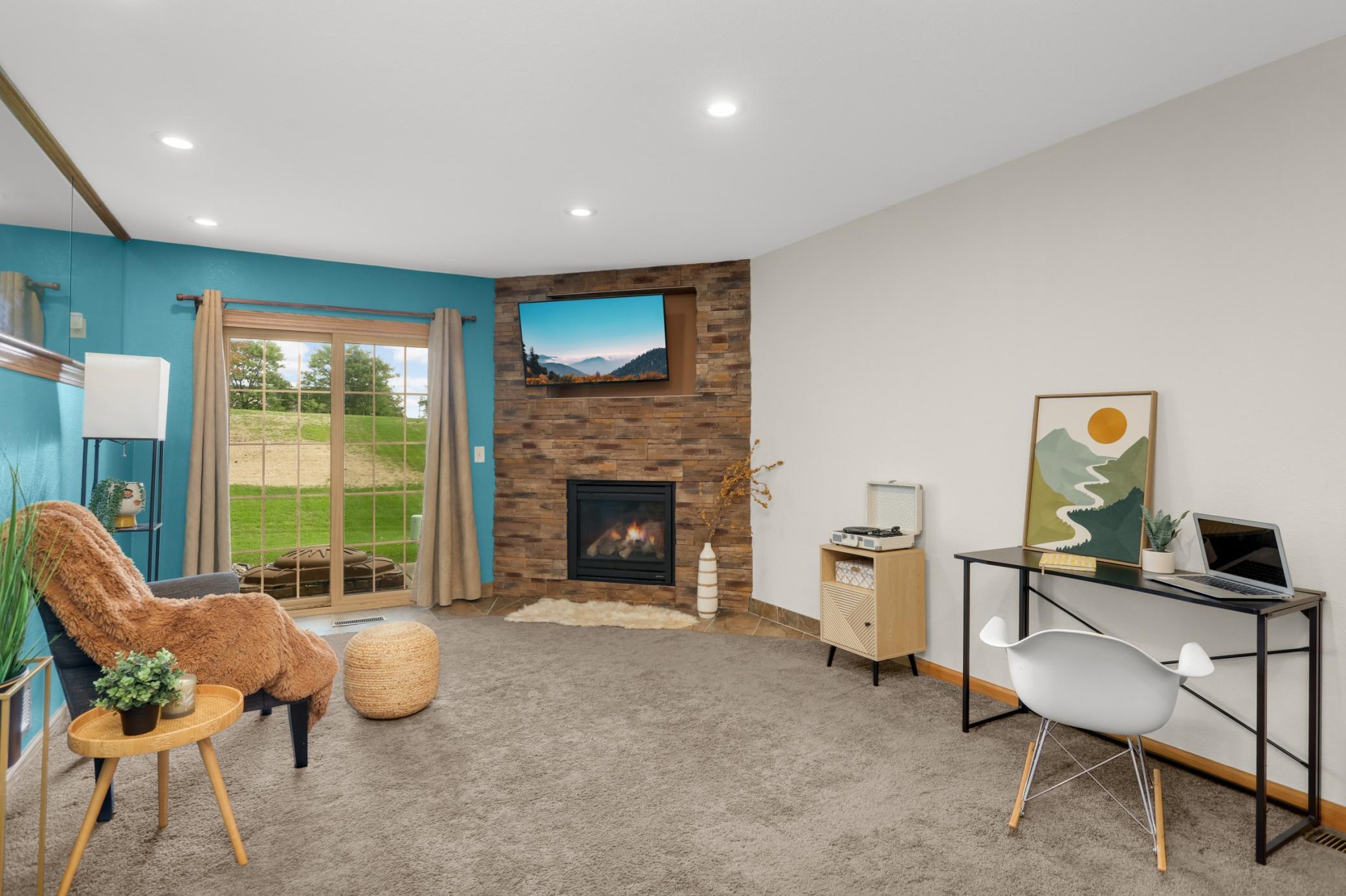 Lower level family room with walk out