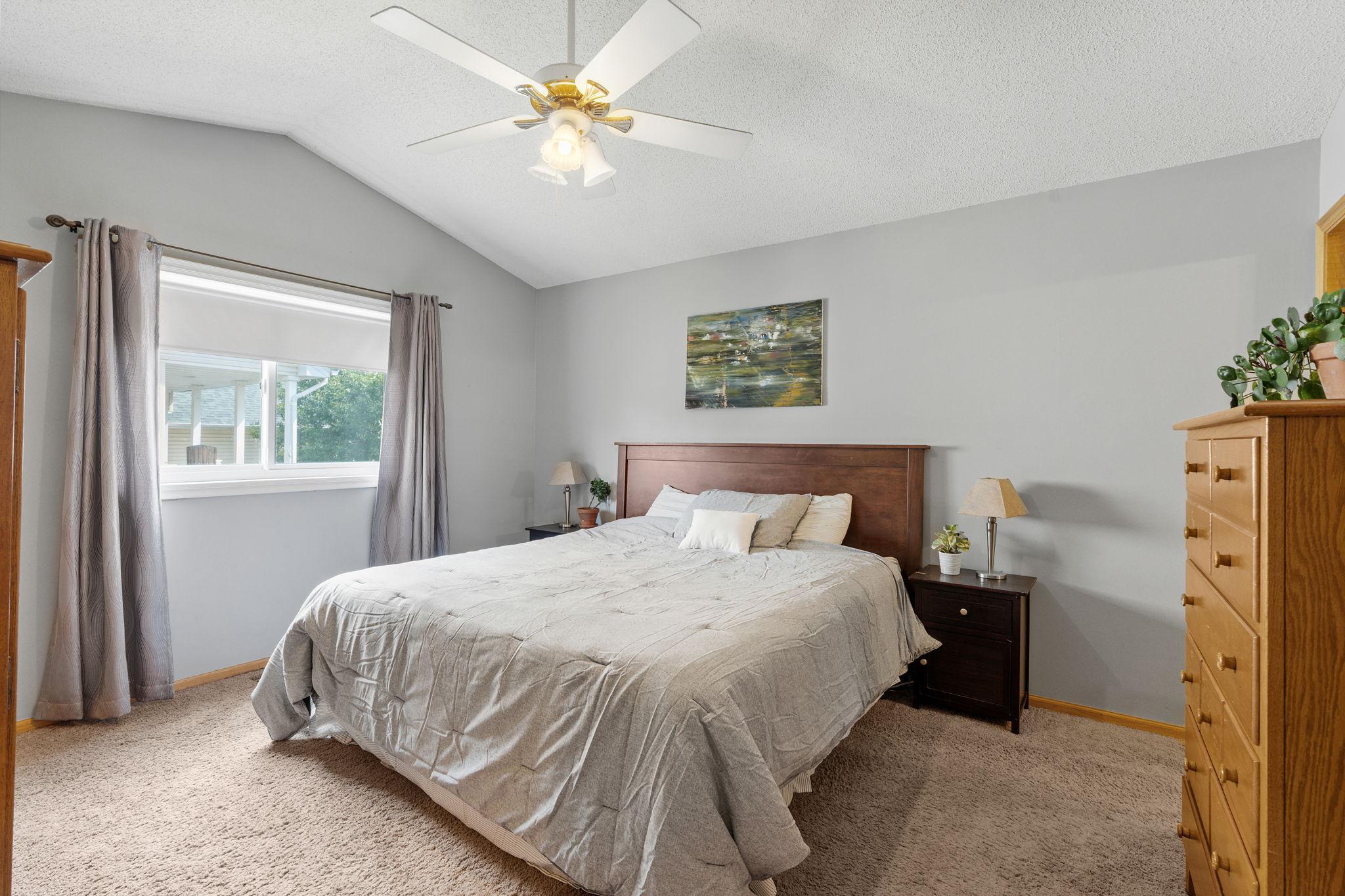 Primary with vaulted ceilings