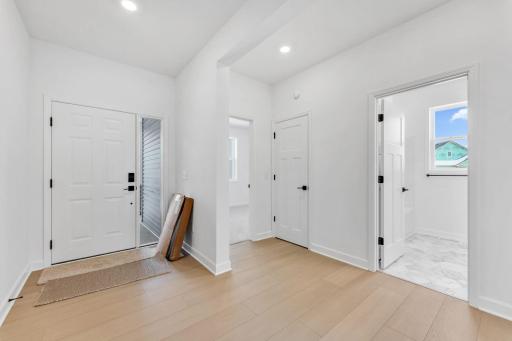 Ease of access from foyer to living spaces.