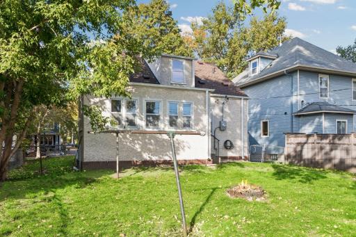 Backyard - lots of green space for entertaining and gardening.