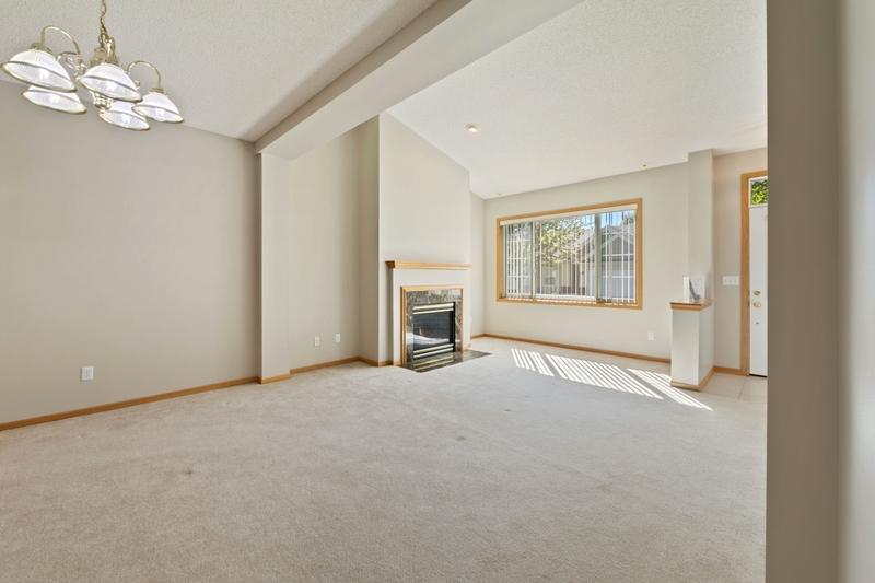 Vaulted ceilings make this townhome feel sunny, spacious, and large.
