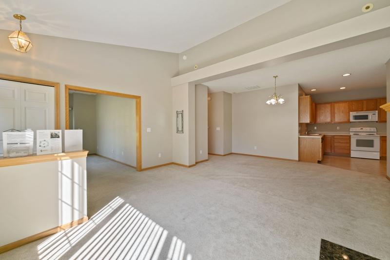 The living room and dining room can be arranged however you please and still be separate spaces.